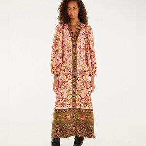 Farm Rio x Barbour Alice Floral Leopard Maxi Dress Size Medium